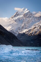 A clear Winter's day in Aoraki Mount Cook National Park, New Zealand