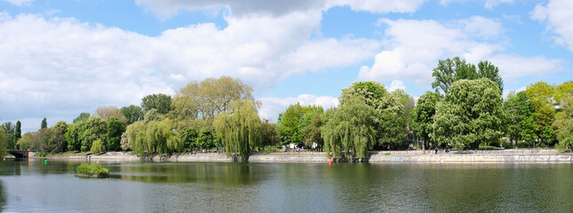Berlin, view over Landwehr canal at Urban harbour