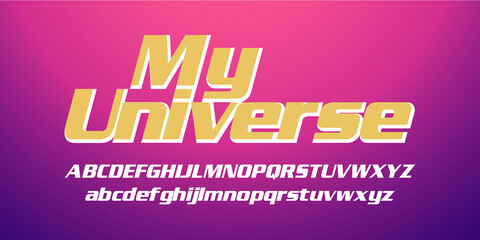 Modern abstract digital alphabet font. Minimal technology typography, Creative urban sport fashion futuristic font and with numbers. vector illustration