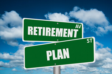 Retirement Plan street signs.