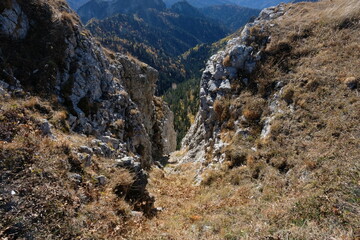 Autumn in mountains, outdoor tracking hiking in mountains, rocks alpinism traveling, climbing landscapes, autumn mood in countryside, mountain nature, travel hiking camping, mountain outdoor wallpaper