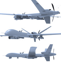 Air Force General Atomics Drone on White Background