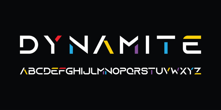 Technology abstract font and alphabet. techno style logo designs. Typography digital space concept. vector illustration