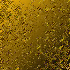 Abstract techno background, relief on metal, gold.