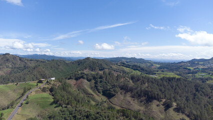 Fototapeta na wymiar Panoramic view of the mountains of the municipality of Retiro Antioquia - Colombia