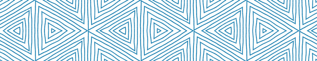 Striped hand drawn seamless pattern. Blue