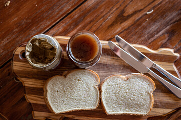 selective focus on butter knife edge used to spread a sunflower butter 