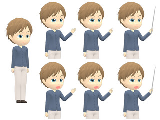 [Presentation A] Caucasian Man shirts Medium hair oblique angle