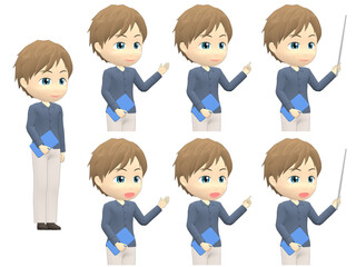 [Presentation B] Caucasian Man shirts Medium hair oblique angle