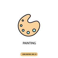 painting icons  symbol vector elements for infographic web