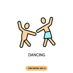 dancing icons  symbol vector elements for infographic web
