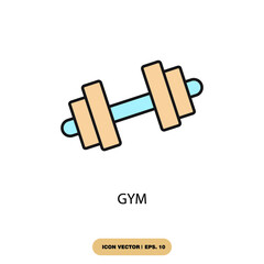 gym icons  symbol vector elements for infographic web