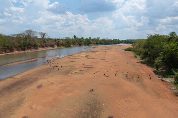 dry lake bed in the summer heat