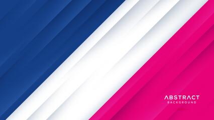 Obraz premium Abstract blue and pink papercut shape background