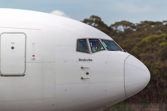 Melbourne, Australia - September 28, 2011: Qantas Boeing 767-338/ER VH-OGQ at Melbourne International Airport.
