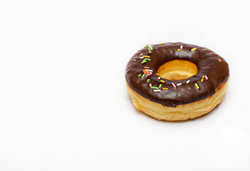 chocolate donut isolated on white background