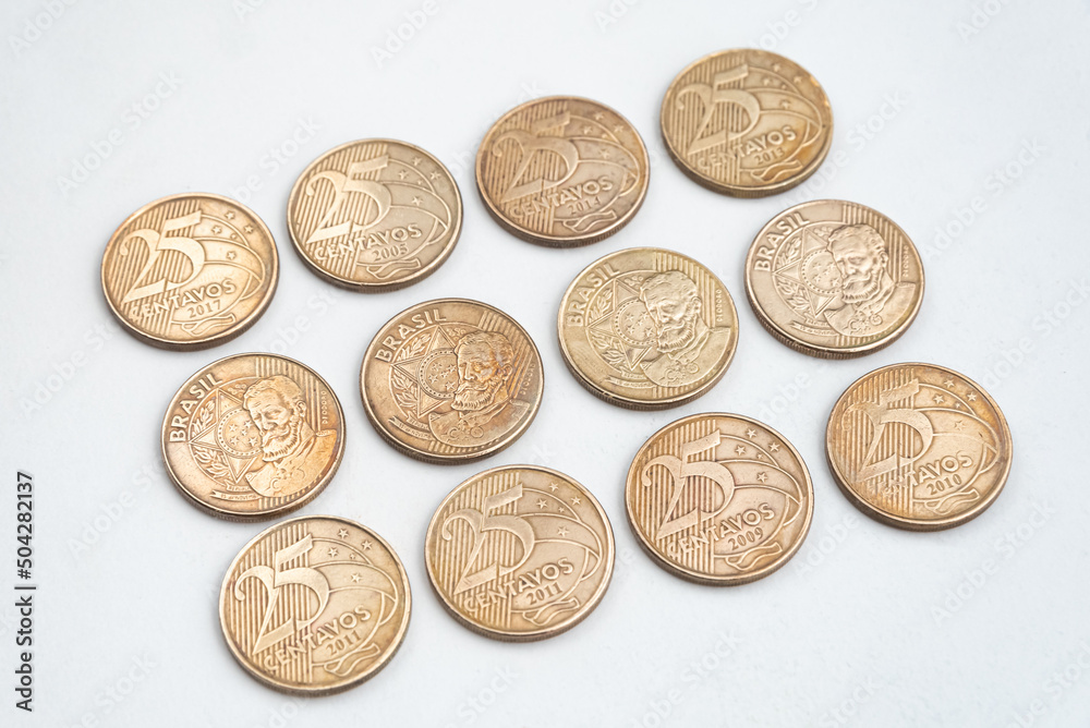 Wall mural money - brazilian coins - 25 centavos