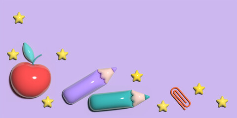 Banner 3D del día del maestro.