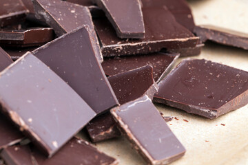 chocolate with cocoa and a high content of cocoa butter