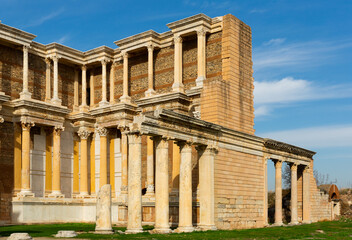 Fototapeta premium Sardis ancient city. Historic ancient city building. Historical buildings of the Capital of Lydia.