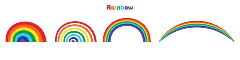 Fototapeta premium rainbow on white background. Rainbow color. Pastel color sky. Vector illustration. stock image. 