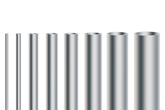 Iron pipes in abstract style on white background. Vector illustration. stock image.