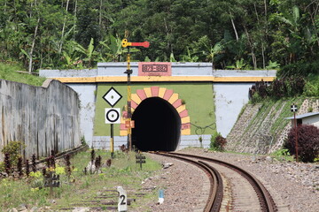 The railway tunnel was built by the Dutch East Indies in 1879 in Indonesia one of the oldest...