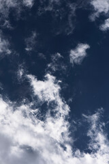 天頂にできた雨雲の隙間から見えた高空の雲_縦3