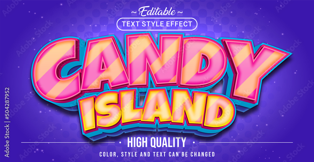 Poster Editable text style effect - Candy Island text style theme.