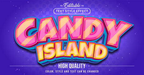 Editable text style effect - Candy Island text style theme.