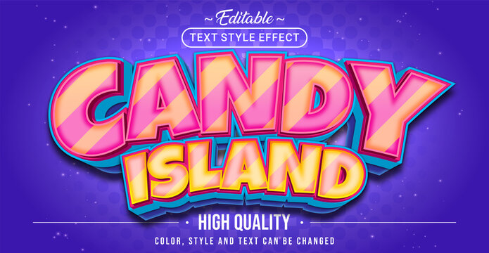 Editable Text Style Effect - Candy Island Text Style Theme.