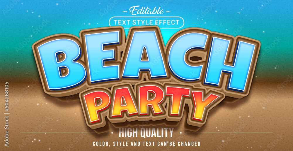 Aufkleber Editable text style effect - Beach text style theme.