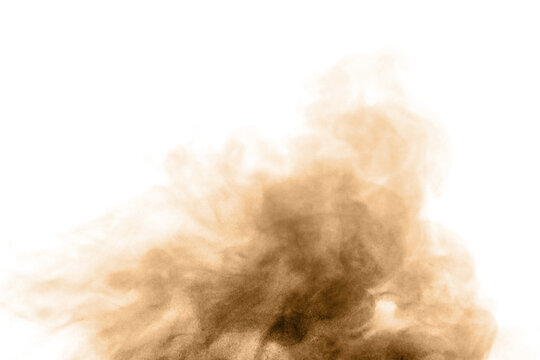 Brown dust powder explosion.	

