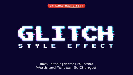 Glitch Text Effect Vector