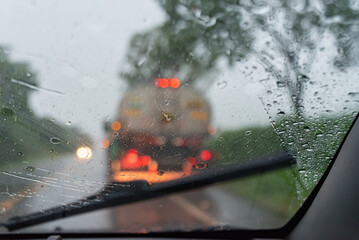 Rainy day - behind car window