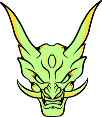 Japanese mask oni vector illustration which is very suitable for the needs of making sticker packs, branding, clothing and others