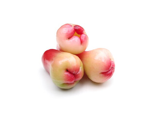 rose apple fruits isolated on white background, selective focus