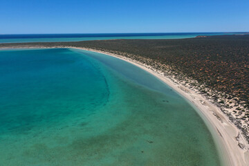 Fototapeta na wymiar Aerial landscape drone view of small lagoon