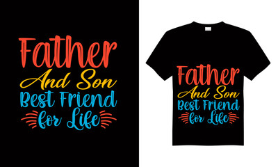 Happy Fathers Day typography T-Shirt. Father's day sale promotion calligraphy poster with doodle necktie and divider sketch line. Vector illustration