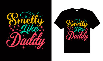 Happy Fathers Day typography T-Shirt. Father's day sale promotion calligraphy poster with doodle necktie and divider sketch line. Vector illustration