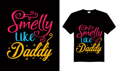 Happy Fathers Day typography T-Shirt. Father's day sale promotion calligraphy poster with doodle necktie and divider sketch line. Vector illustration