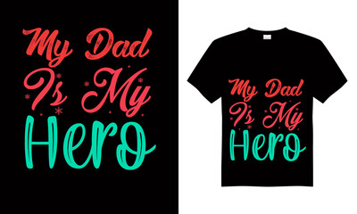 Happy Fathers Day typography T-Shirt. Father's day sale promotion calligraphy poster with doodle necktie and divider sketch line. Vector illustration