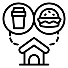 Deliver home order food line icon. Can be used for digital product, presentation, print design and more.