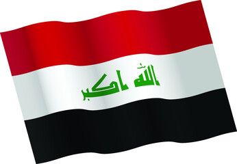 Waving Iraqi flag vector icon