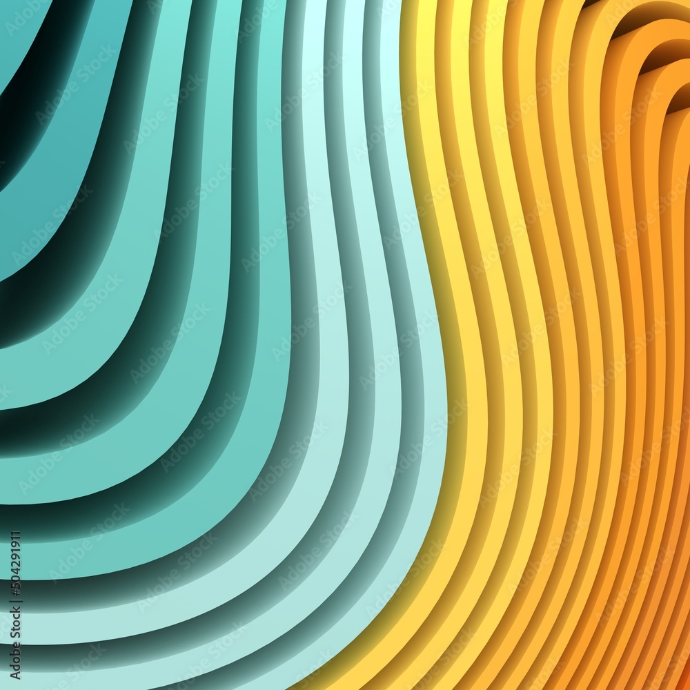 Wall mural abstract background with stripes or curved lines. 3d render
