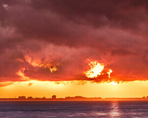 Clouds at Sunset beautiful beach landscape