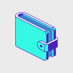 Wallet isometric vector icon illustration