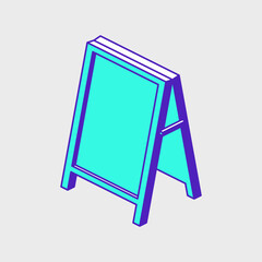 A-board sign isometric vector icon illustration