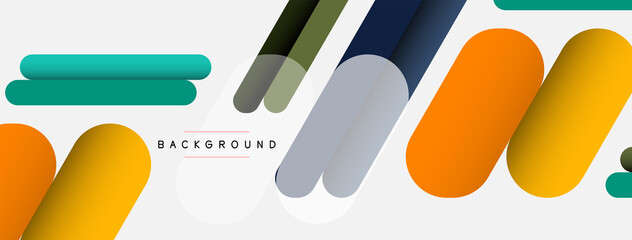 Overlapping round shapes and lines background. Vector illustration for wallpaper banner background or landing page