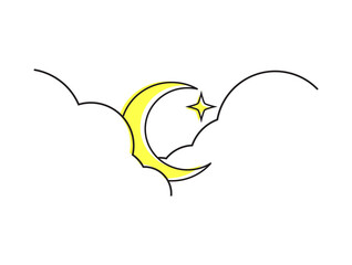 crescent moon and star design elements. Muslim islamic